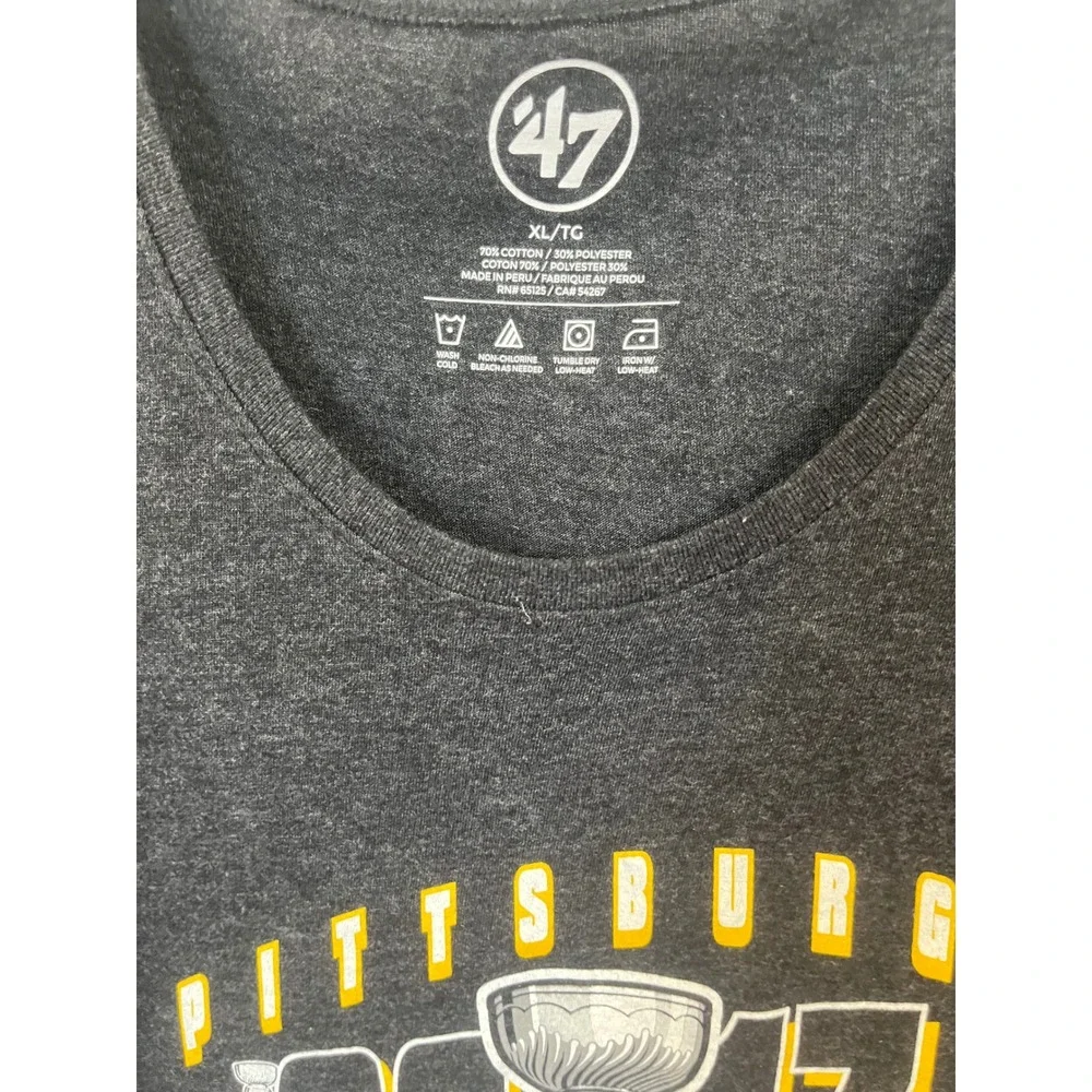 Pittsburgh Penguins 2017 Stanley Cup Champions Tee‎ Charcoal Gray Womens XL